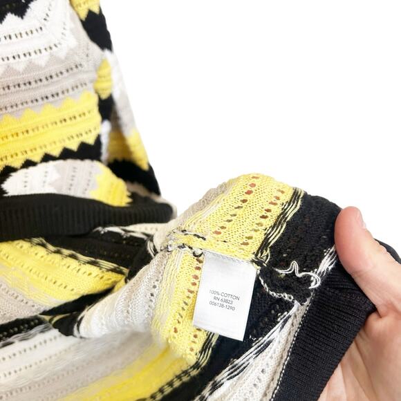 CJ Banks Black Yellow White Striped Knit Cardigan Sz 1X - Picture 3 of 4